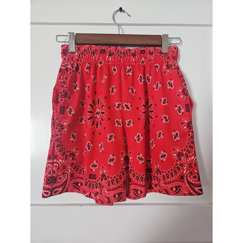 Bravest Studios Red Bandana Shorts - Size S - Mesh Basketball Shorts Hypebeast